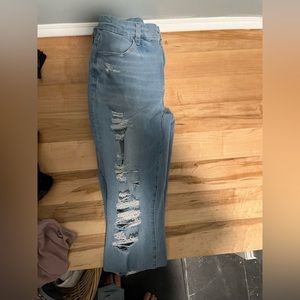 American Eagle high waisted ripped blue jeans size 8